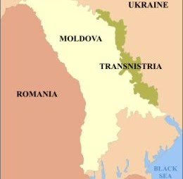 Map of Moldova and bordering states